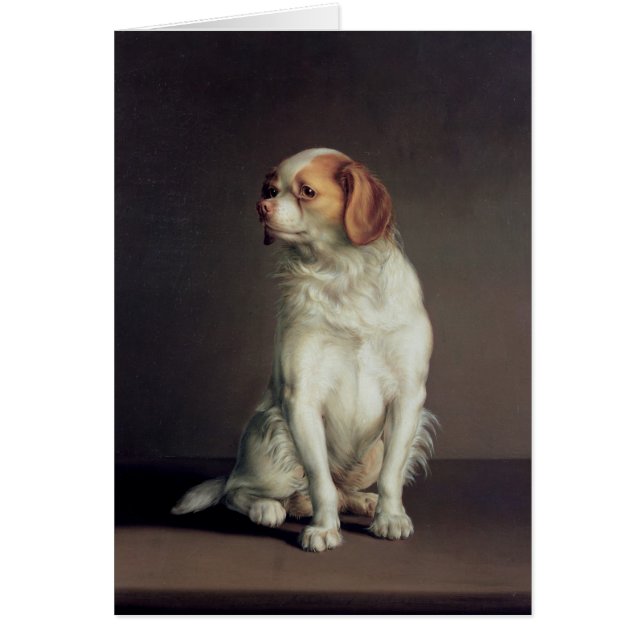 Cartão Retrato de um Spaniel de rei Charles (Frente)