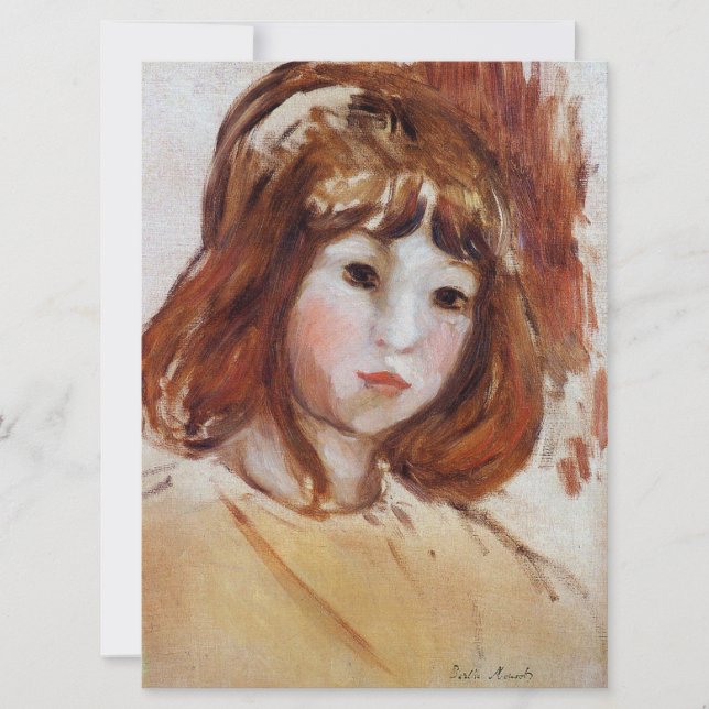 Cartão Retrato de uma Menina (por Berthe Morisot) (Frente)