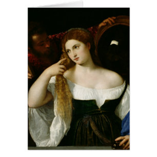 Cartão Retrato de uma mulher em seu toalete, 1512-15
