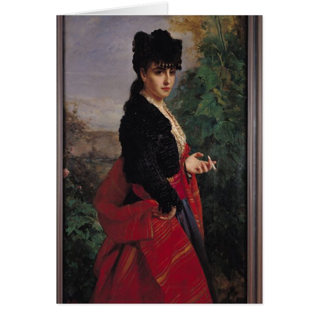 Cartão Retrato de uma mulher espanhola (Frente)