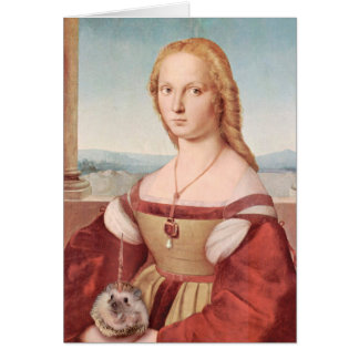 Cartão Retrato de uma senhora com um Hedgiecorn