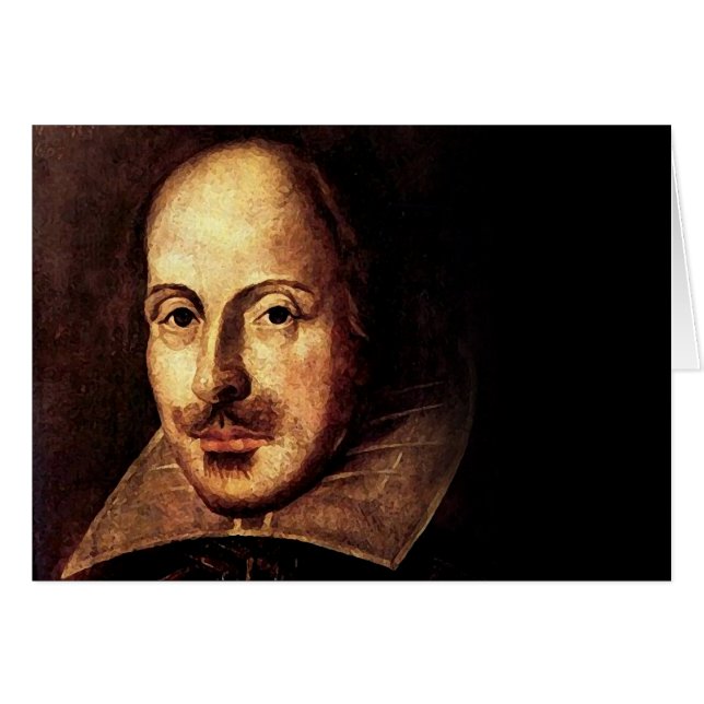 Cartão Retrato de William Shakespeare (Frente horizontal)