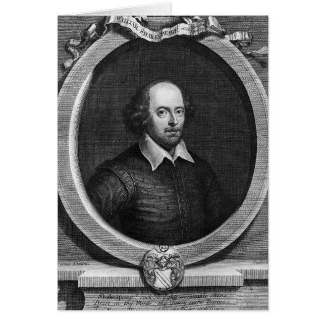 Cartão Retrato de William Shakespeare 1719 (Frente)