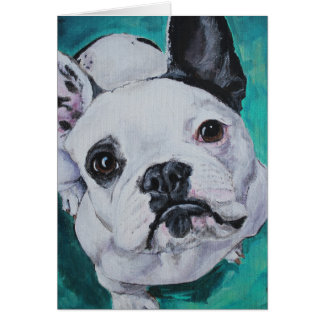 Cartão Retrato do animal de estimação - buldogue francês