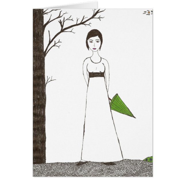 Cartão Retrato do arroz de Jane Austen (Frente)