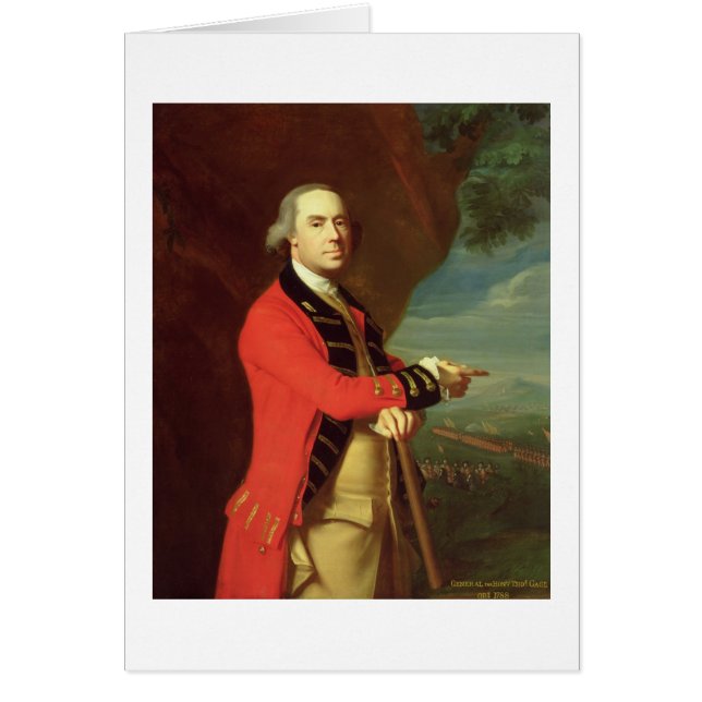 Cartão Retrato do general Thomas Gage, c.1768 (óleo no Ca (Frente)