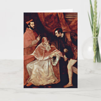 Cartão Retrato do papa Paul Iii por Titian