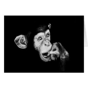 Cartão Retrato do pensador Chimpanzé