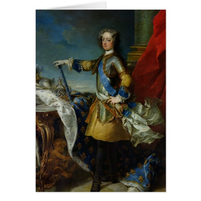 Cartão Retrato do rei de Louis XV de France, c.1727 (Frente)
