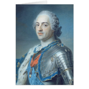 Cartão Retrato do rei Louis XV 1748
