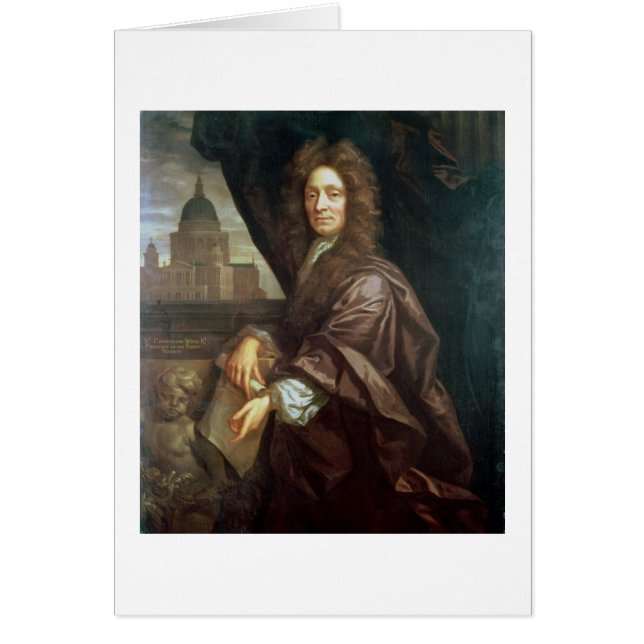 Cartão Retrato do senhor Christopher Wren (óleo em (Frente)