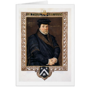 Cartão Retrato do senhor Thomas Gresham (c.1519-79) 'de M