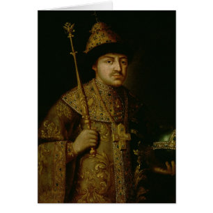 Cartão Retrato do Tsar Fyodor III Alexeevich
