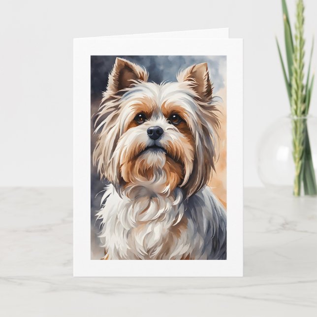 Cartão Retrato em Aquarela Pose Adocicado Shih Tzu em Bra (Frente)