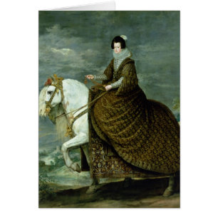 Cartão Retrato equestre de Elisabeth de France