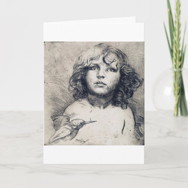 Cartão Retrato (impressão de cobre), Alphonse Mucha (Frente)