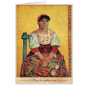 Cartão Retrato italiano da mulher que pinta Vincent van