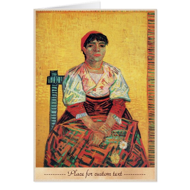 Cartão Retrato italiano da mulher que pinta Vincent van (Frente)