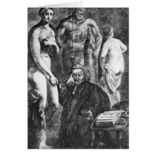 Cartão Retrato Satirical de Laurence Sterne, c.1761