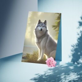 Cartão Retrato Timber Wolf Wildlife