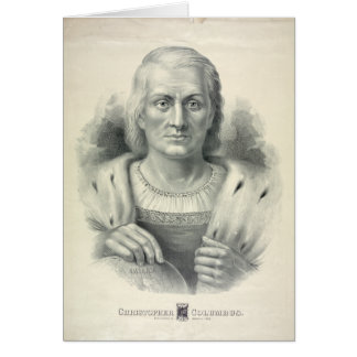 Cartão Retrato Vintage de Cristóvão Colombo