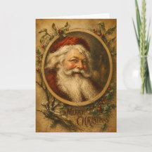 Retrato Vintage de Papai Noel no Natal