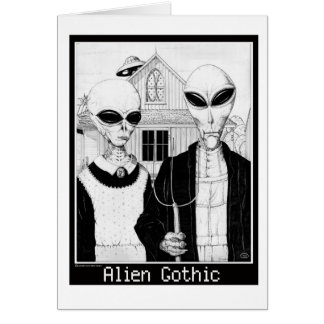 Cartão Retratos góticos, estrangeiros americanos, aliens