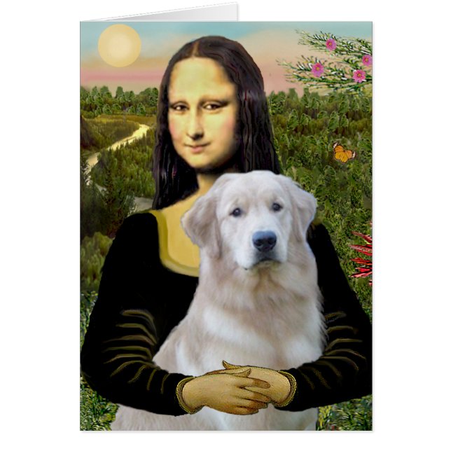 Cartão Retriever de ouros (Ok13) - Mona Lisa (Frente)