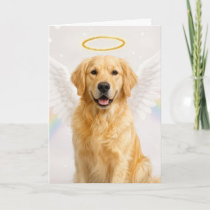 Cartão Retriever Dourado com Asas de Anjo