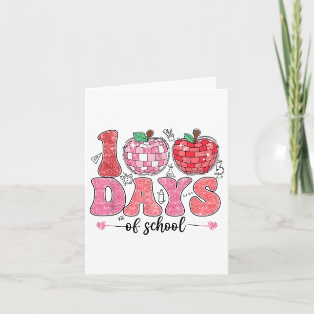 Cartão Retrô 100 Dias De Sorriso Escolar 100º Dia De Face (Frente)