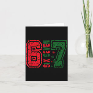 Cartão Retro 67 Divertido Seis Sete Meme 6 7 Número Natal