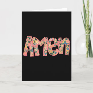 Cartão Retro Amen Floral Coquette Laço Jesus Garota Mulhe