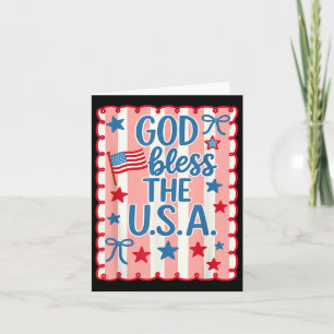 Cartão Retro América Deus abençoe Americana Bandeira Cris