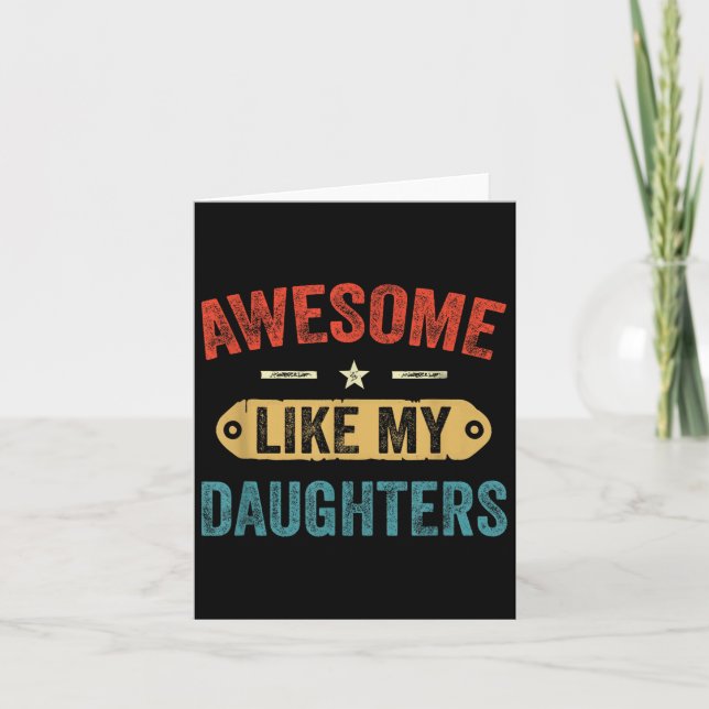 Cartão Retro Awesome Like My Daughters Funny Men Dad Fath (Frente)