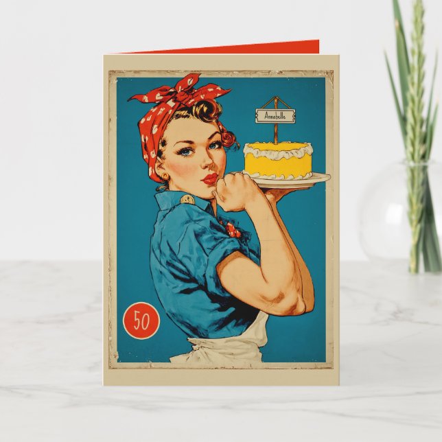 Cartão Retro Baker Pin-Up  (Frente)