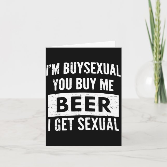 Cartão Retro Beer Funny I'm Buyual You Buy Me Beer I Get  (Frente)