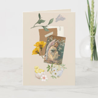 Cartão Retro Beige Easter Card