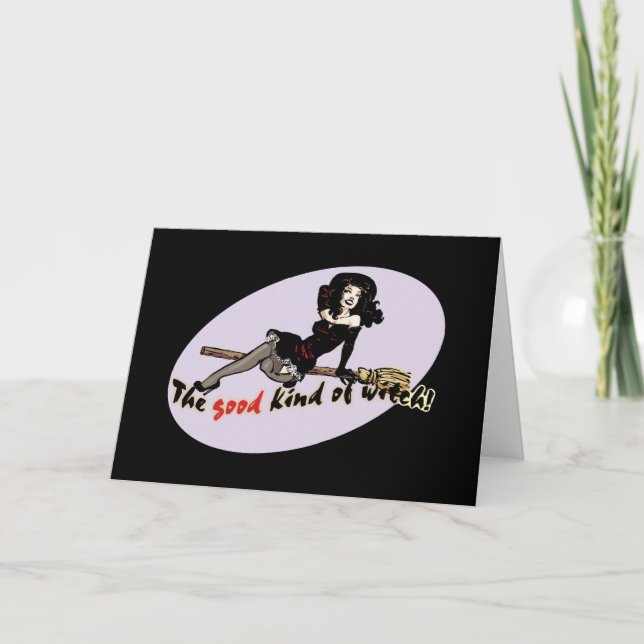 Cartão Retro Bom Tipo de Bruxa (Frente)