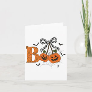 Cartão Retro Boo Ghost Pumpkin Cherries Arco Halloween