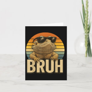 Cartão Retro Bruh Beared Dragon Funny Lizard Vintage