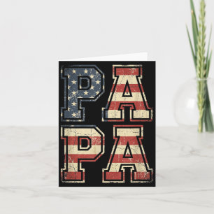Cartão Retro Camo Papai Bandeira Americana do Papai Dia d