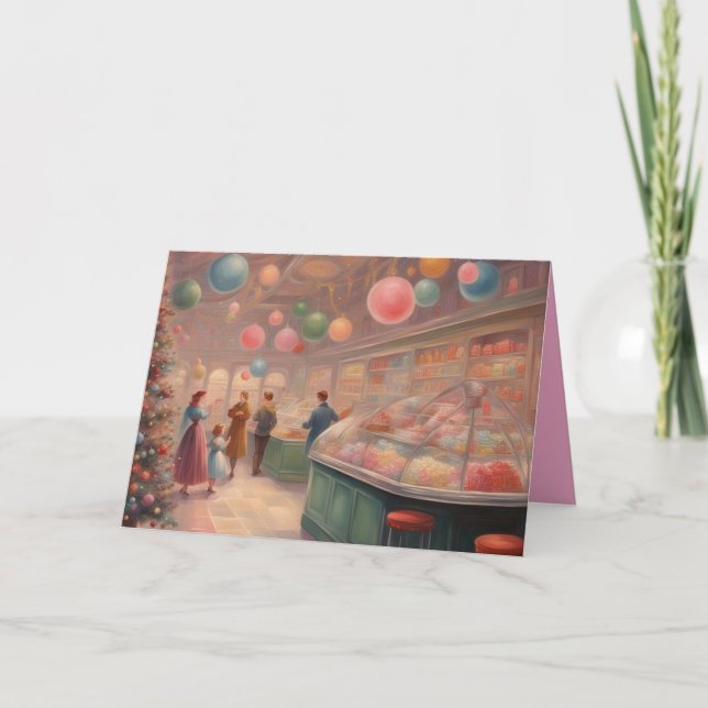 Cartão Retro Candy Sore during the  Christmas holidays (Frente)