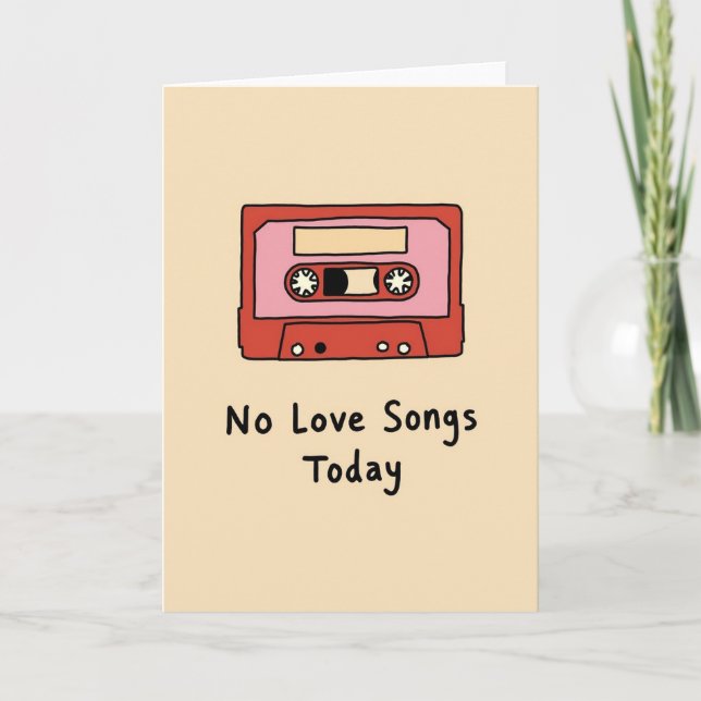 Cartão Retro Cassete Sem Músicas de Amor (Frente)
