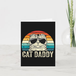 Cartão Retro Cat Daddy Vintage Desgastado Scottish Fold C