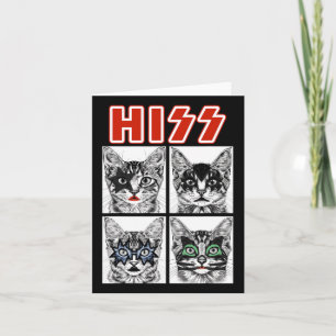 Cartão Retro Cat Rock Music Concert Bandas Homens Criança
