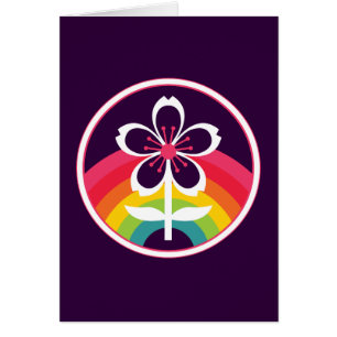 Cartão retro cereja florescente