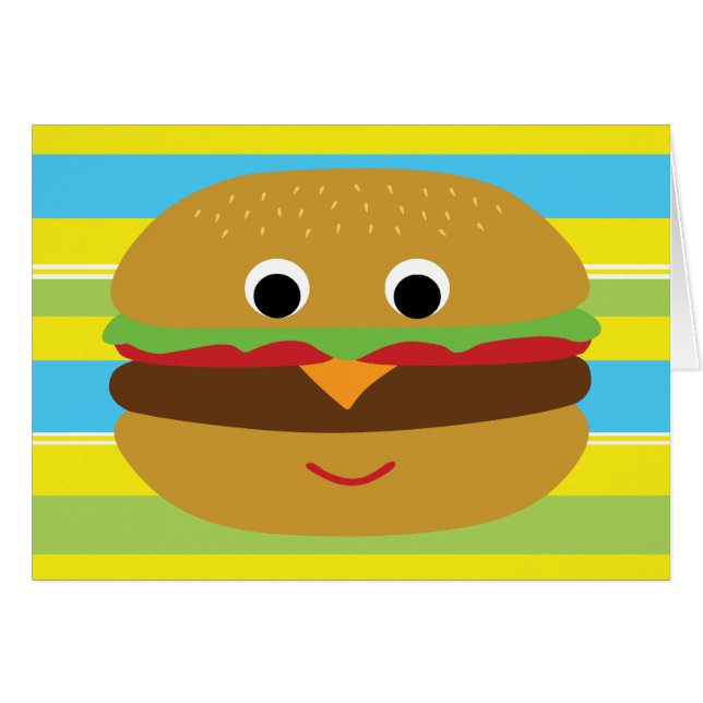 Cartão Retro Cheeseburger (Frente Horizontal)