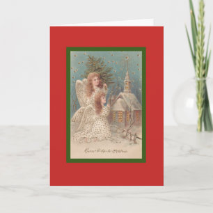 Cartão RETRO CHRISTMAS ANGEL CUSTOM Card
