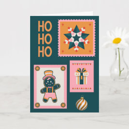 Cartão Retro Christmas Cheer Card – Gingerbread Man, Cand