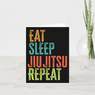Cartão Retro Coma Dormir Jiu Jitsu Repetir Submi De Arte 